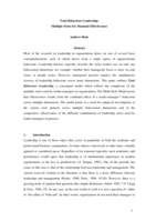 Total Behaviour Leadership: Multiple Styles for Maximal Effectiveness