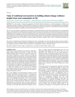 Value of traditional oral narratives in building climate-change resilience: insights from rural communities in Fiji