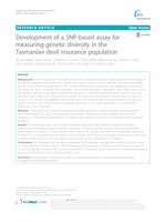 Development of a SNP-based assay for measuring genetic diversity in the Tasmanian devil insurance population