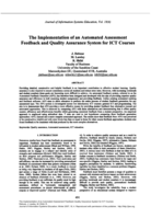 The Implementation of an Automated Assessment Feedback and Quality Assurance System for ICT Courses