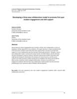 Developing a three-way collaborative model to promote first year student engagement and skill support