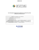 Can Emergency Department patients be clustered by their attitudes and behaviours?