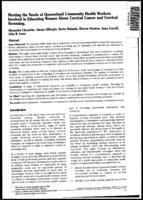 Meeting the Needs of Queensland Community Health Workers Involved in Educating Women About Cervical Cancer and Cervical Screening