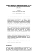 Student satisfaction, teacher internships, and the case for a critical approach to international education