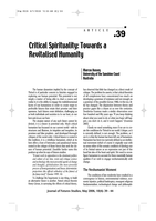 Critical Spirituality: Towards a Revitalized Humanity