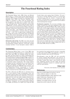The functional rating index