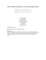 Audit Committee Characteristics: An Australian Empirical Study