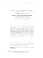 Rugby union contact skills alter evasive agility performance during attacking ball carries