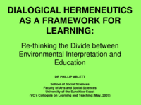 Dialogical Hermeneutics as a Framework for Learning: reconceptualising the divide between environmental interpretation and education