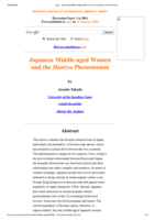 Japanese Middle-aged Women and the Hanryu Phenomenon