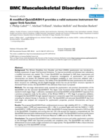 A modified QuickDASH-9 provides a valid outcome instrument for upper limb function