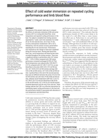 Effect of cold water immersion on repeated cycling performance and limb blood flow