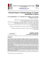Potential Impact of Climate Change on Termite Distribution in Africa