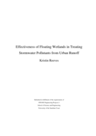Effectiveness of Floating Wetlands in Treating Stormwater Pollutants from Urban Runoff