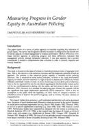 Measuring Progress in Gender Equity in Australian Policing