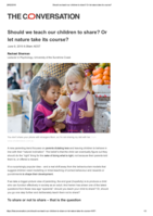 Should we teach our children to share? Or let nature take its course?