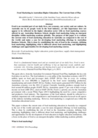 Food Marketing in Australian Higher Education: The Current State of Play