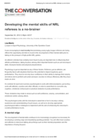 Developing the mental skills of NRL referees is a no-brainer