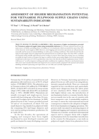 Assessment of Higher Mechanisation Potential for Vietnamese Pulpwood Supply Chains Using Sustainability Indicators