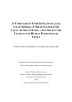 In vitro and in vivo effects of long chain omega-3 polyunsaturated fatty acids on regulated secretory pathways in human endothelial cells