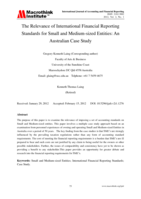 The Relevance of International Financial Reporting Standards for Small and Medium-sized Entities: An Australian Case Study