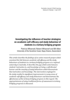 Investigating the influence of a teacher on academic self-efficacy and study behaviour of students in a tertiary bridging program