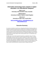 Information Technology Team Projects in Higher Education: An International Viewpoint