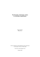 The Dynamics of Strategic Actions in Australian Organisations