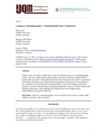 Coming to Autoethnography: A Mental Health Nurse’s Experience