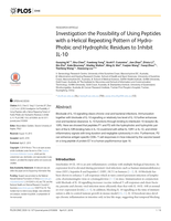 Investigation the Possibility of Using Peptides with a Helical Repeating Pattern of HydroPhobic and Hydrophilic Residues to Inhibit IL-10
