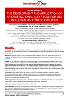 The Development and Application of an Observational Audit Tool for use in Australian Fitness Facilities