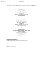 Perceptions of success and achievement by females and males in small business