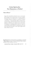 Critical Spirituality: Neo Humanism as Method