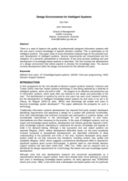 Design environments for intelligent systems