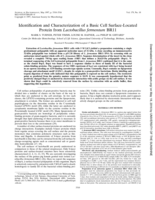 Identification and characterization of a basic cell surface-located protein from Lactobacillus fermentum BR11