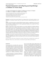 Parental depression and offspring psychopathology: a Children of Twins study