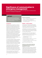Significance of communication in emergency management