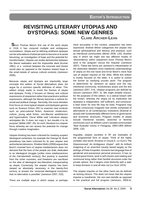 Revisiting literary utopias and dystopias : some new genres