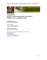 Homophobia and the everyday mechanisms of prejudice: Findings from a qualitative study