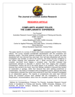 Complaints against police: the complainants' experience