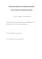 Cloud observations for the statistical evaluation of the UV index at Toowoomba, Australia