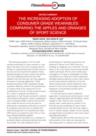 The Increasing Adoption of Consumer Grade Wearables: Comparing The Apples and Oranges of Sport Science