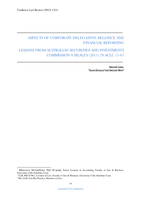 Aspects of Corporate Delegation, Reliance and Financial Reporting: Lessons from Australian Securities and Investments Commission v Healey (2011) 29 ACLC 11-67