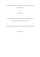 An Arts-Informed Narrative Inquiry into the Lived Experience of Women Casual Academics