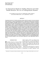 An International Model for Staffing Maternal and Child Health Research: The Use of Undergraduate Students
