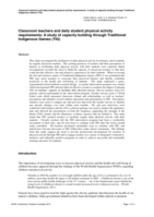 Classroom teachers and daily student physical activity requirements: a study of capacity building through Traditional Indigenous Games (TIG)