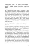 Developing a Risk Profile and Model Regulatory System for the Security Industry