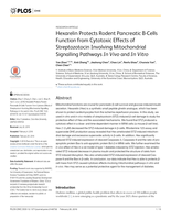 Hexarelin Protects Rodent Pancreatic Β-Cells Function from Cytotoxic Effects of Streptozotocin Involving Mitochondrial Signalling Pathways In Vivo and In Vitro