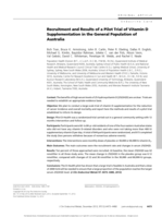 Recruitment and results of a pilot trial of vitamin D supplementation in the general population of Australia