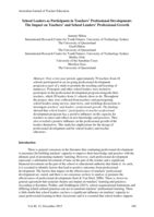 School Leaders as Participants in Teachers’ Professional Development: The Impact on Teachers’ and School Leaders’ Professional Growth